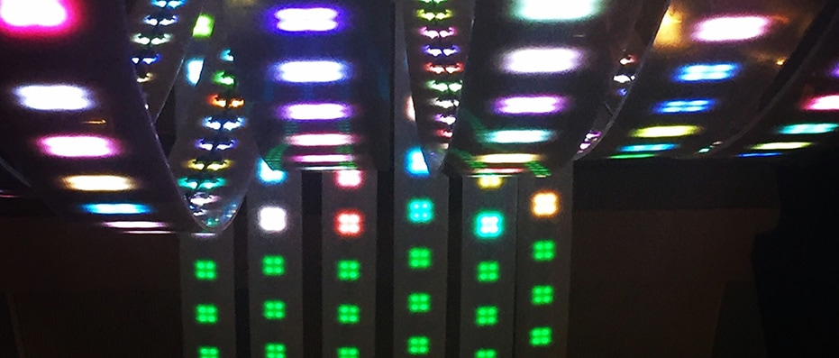 led strips on a row